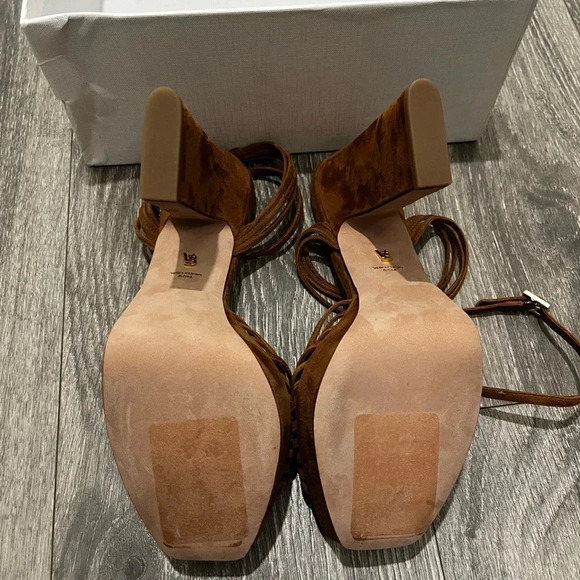 🎉HP🎉 NIB Veronica Beard Fletcher Block Heel Suede Platform Hazelwood 8.5 - Picture 13 of 14